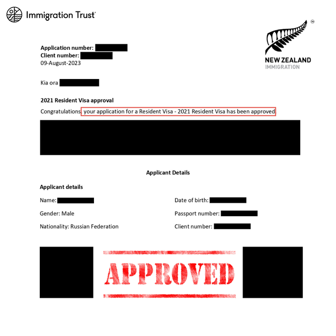 Successful 2021 Resident Visa, Immigration Trust, Immigration New Zealand