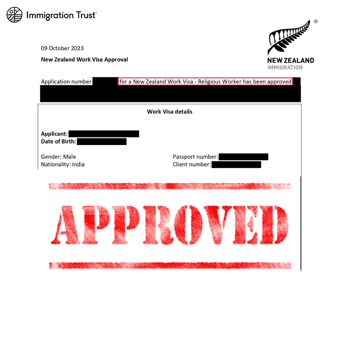 Successful Religious Worker, Work Visa, Immigration New Zealand, Immigration Trust