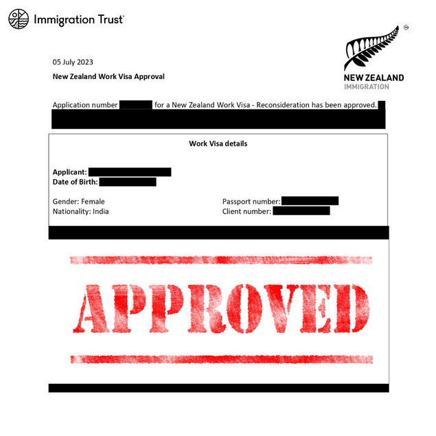 Successful Reconsideration Case, Immigration New Zealand, Immigration Trust