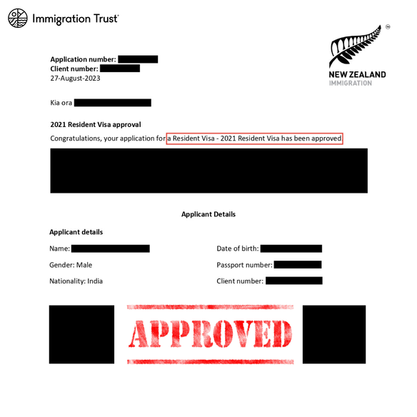 Successful Character waiver 2021 Resident Visa, Immigration New Zealand, Immigration Trust